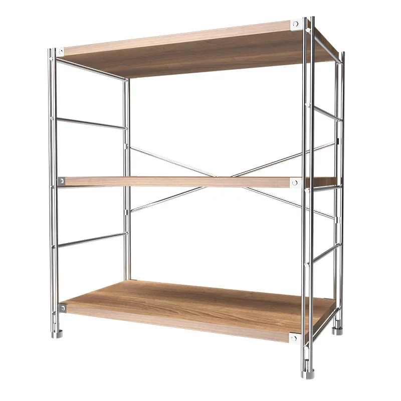 kitchen  multi-layer anti-rust steel storage rack, floor-to-ceiling microwave oven storage household shelf