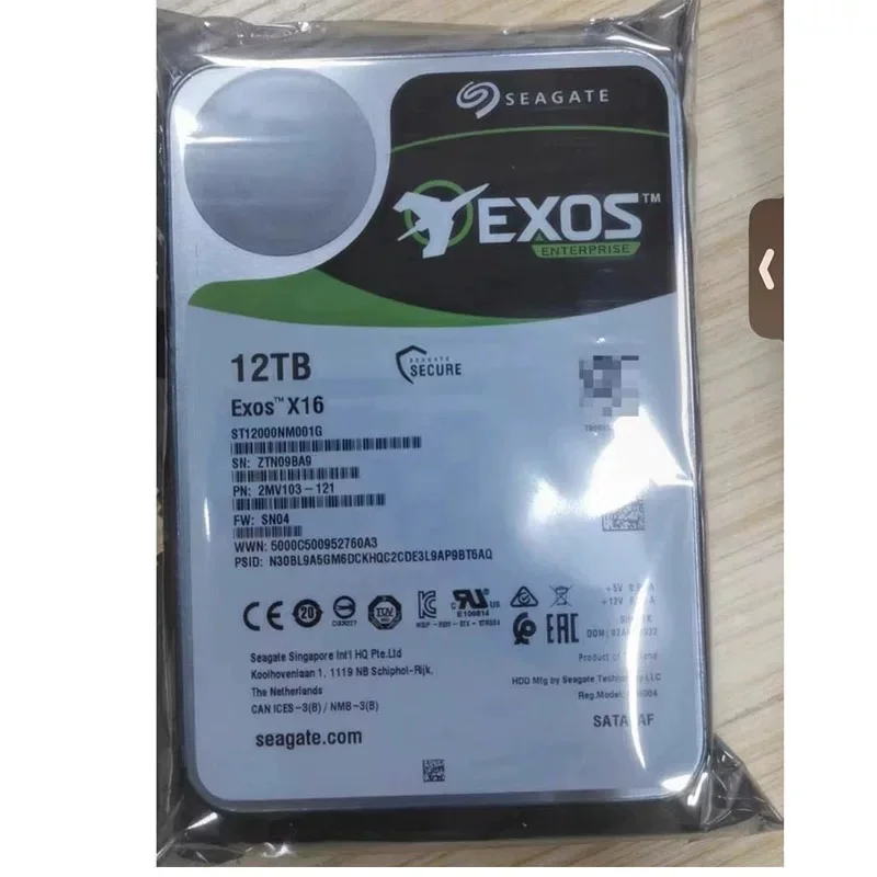 

Жесткий диск Exos ST12000NM001G 12 ТБ SATA III 3,5 дюйма 256 МБ