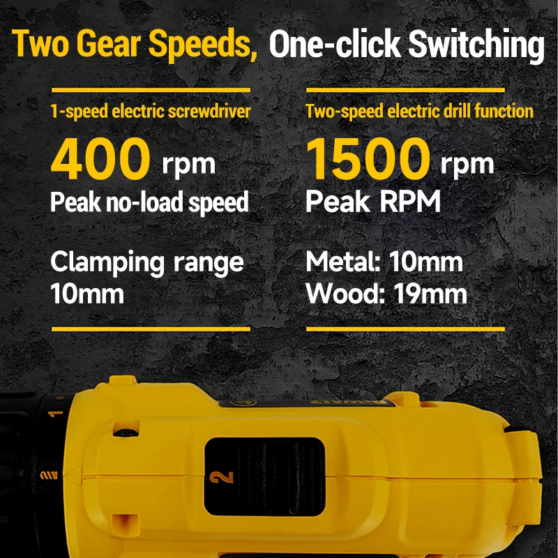 Imagem -06 - Lithium Furadeira Elétrica 10.8v 12v 24n.m Multifunções Handheld Velocidade Variável Casa Recarregável Broca de Mão Poderosa Dewalt-dcd701