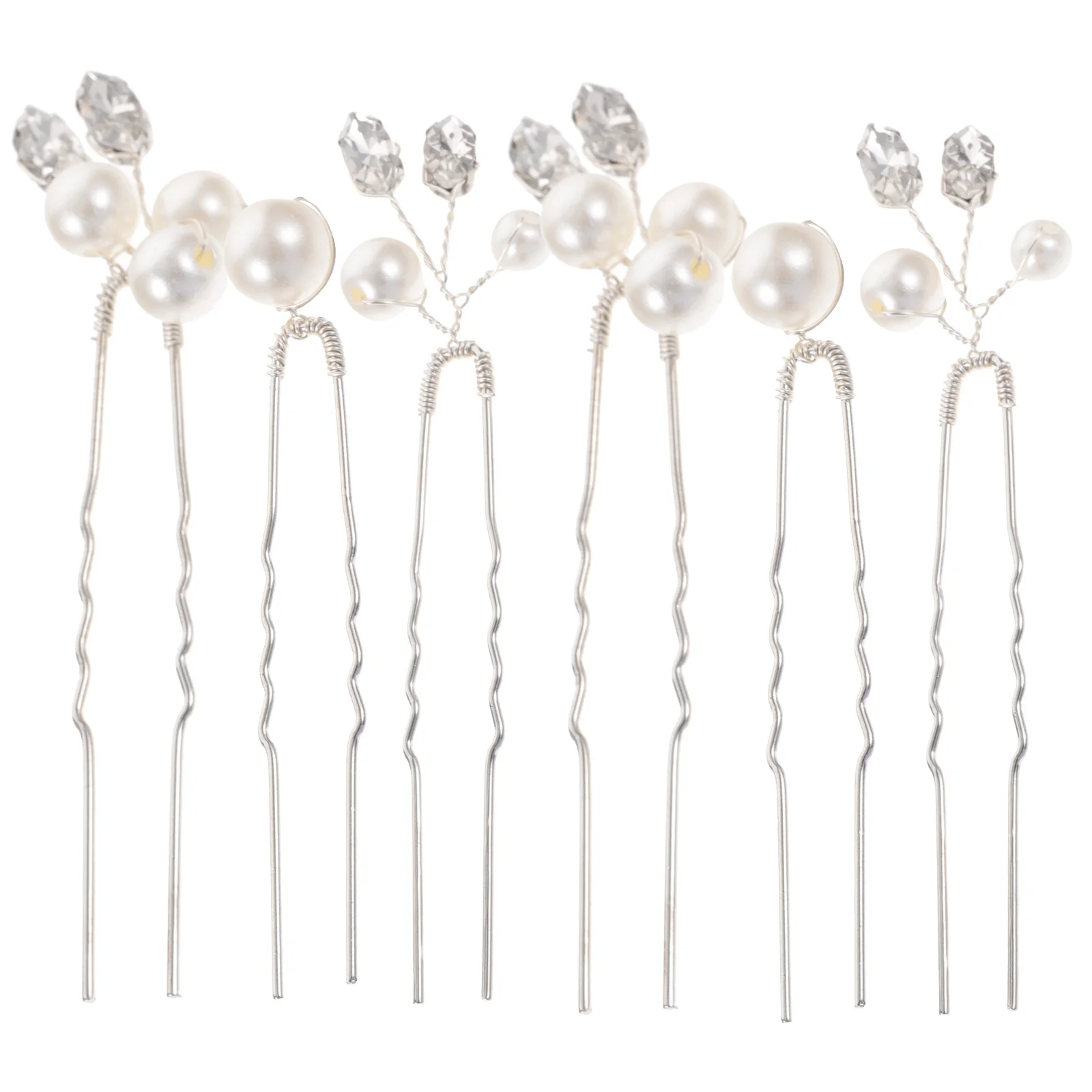 6 قطع دبابيس شعر الزفاف إكسسوارات شعر الزفاف حجر الراين لؤلؤة أوبدو العصي للنساء حفل زفاف ديكور الشعر