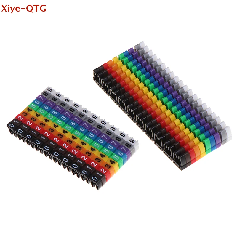 Hot! 1PC Cable Markers Colourful C-Type Marker Number Tag Label For Wire 1.5/2.5/4/ 6mm²