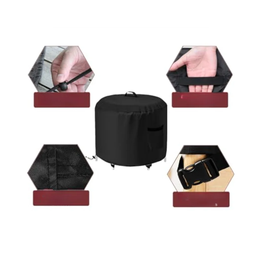 All Weather Ice Bath Cover Portable Cover Weather Protection Cover 35*35*30inch Outdoor Ice Bath Cover Heavy-Duty Handle