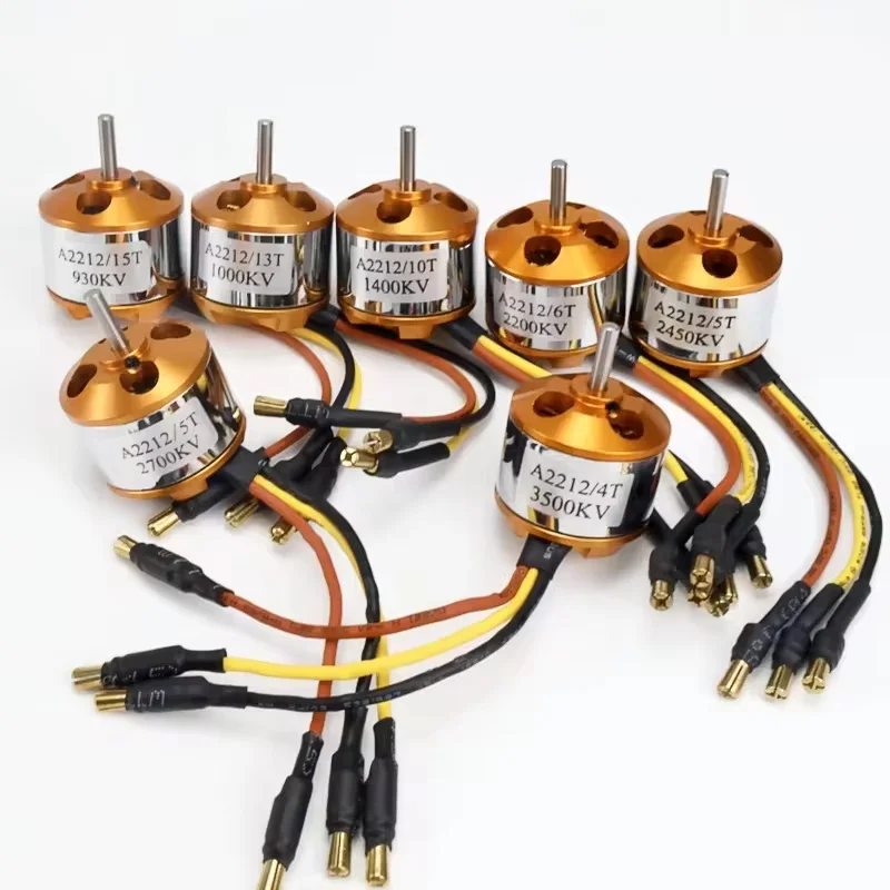 1PCS  A2212 930KV 1000KV 1200KV 1400KV 1800KV 2200KV 2450KV 2700KV Brushless Motor for RC Airplane Fixed-Wing Multirotor Drones