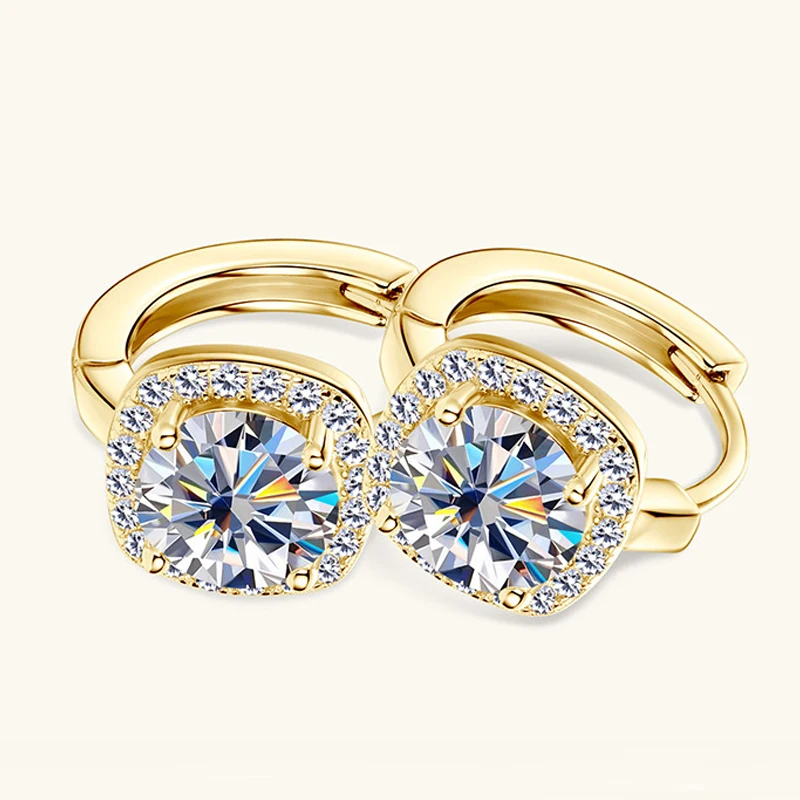 أقراط مويسانيتي من الفضة الإسترليني عيار 925: بسيطة، أنيقة، أنيقة، عالية الجودة، مناسبة لكل من الرجال والنساء