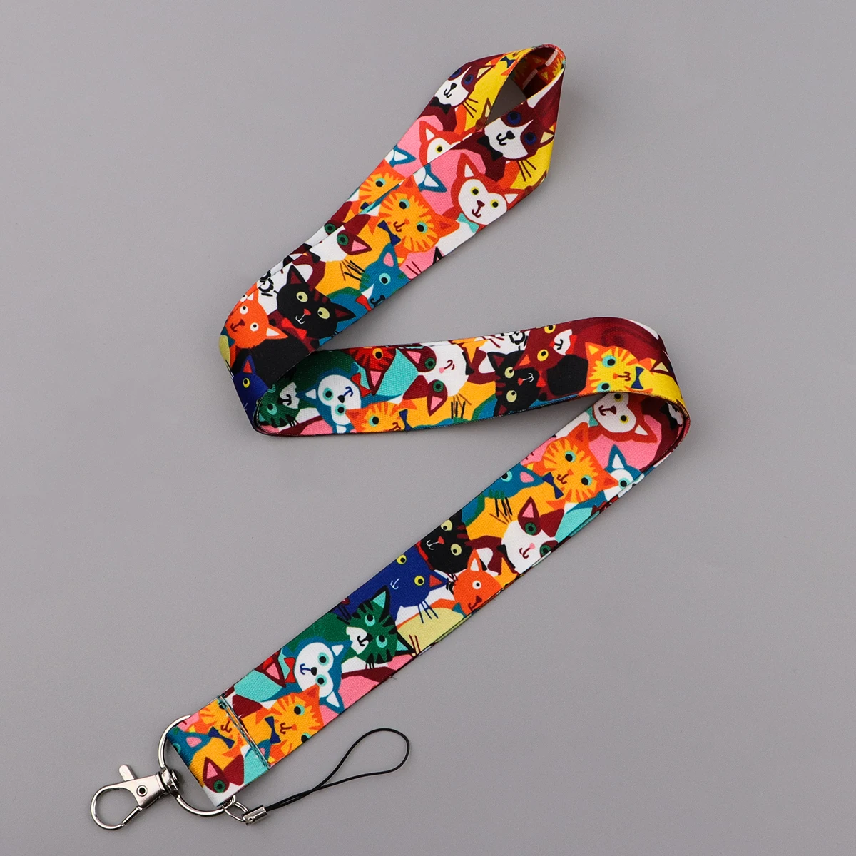 Cartoon Cat Neck Strap Cute Animal Lanyards for Key ID Card Gym Cell Phone Strap USB Badge Holder Rope Pendant Key Chain Gift