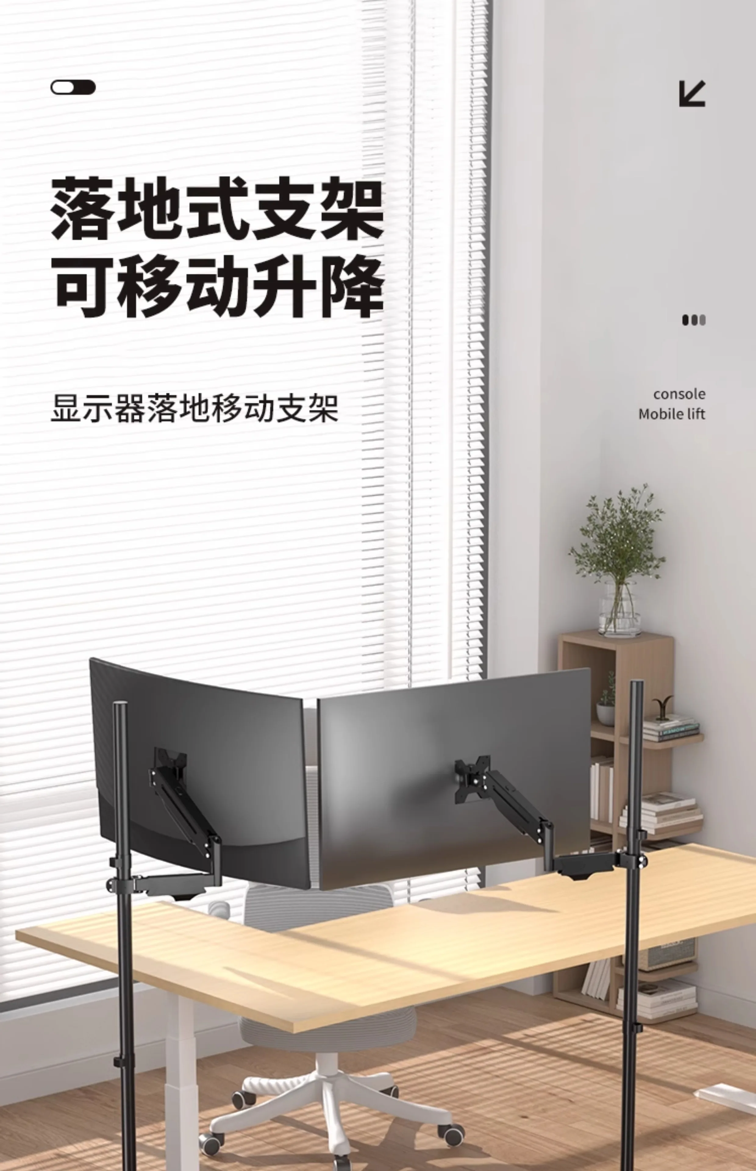 حامل شاشة مثبت على الأرض لضغط الهواء ناتئ رفع 17-32 بوصة منضدة متنقلة مع حامل شاشة لوحة المفاتيح