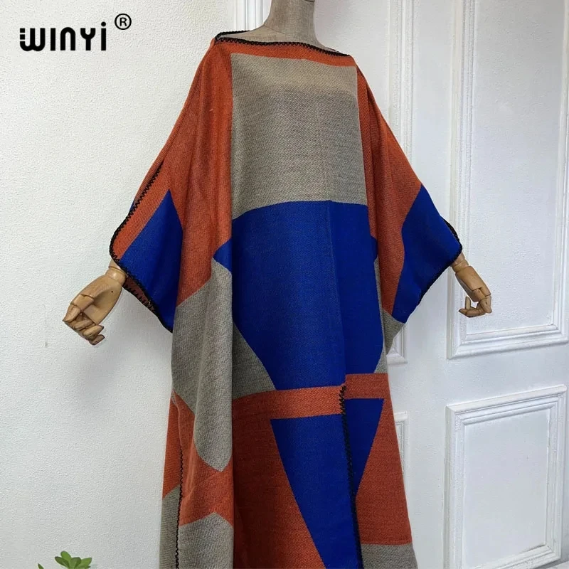 WINYI Africa winter long cloak holiday kaftan evening long dresses Elegant robe African Women Caftan women abaya dubai luxury