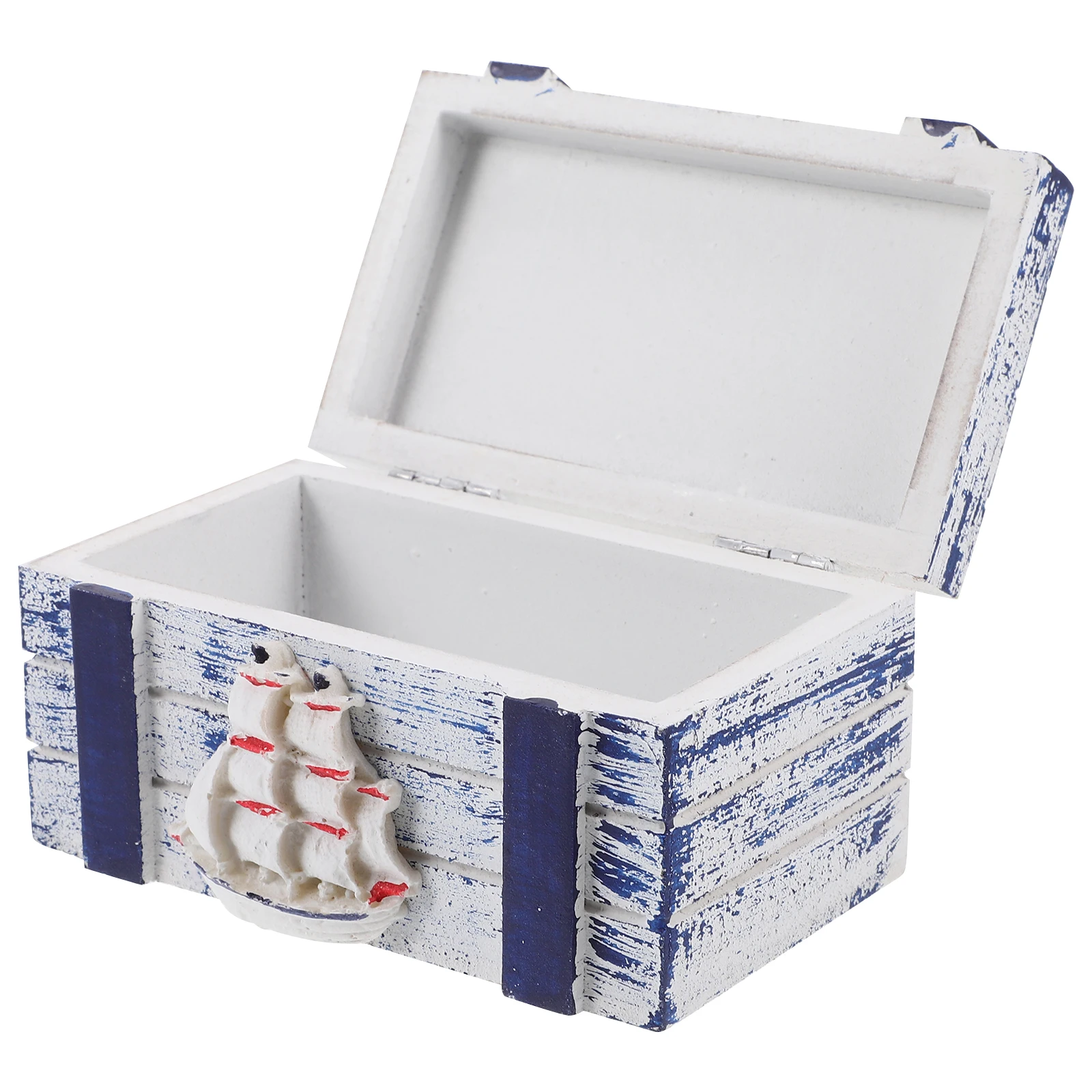 

Wooden Jewelry Decorative ganizer Mediterranean Style Dustproof Necklace Jewelry Box Wood Ring Storage Home Bedroom