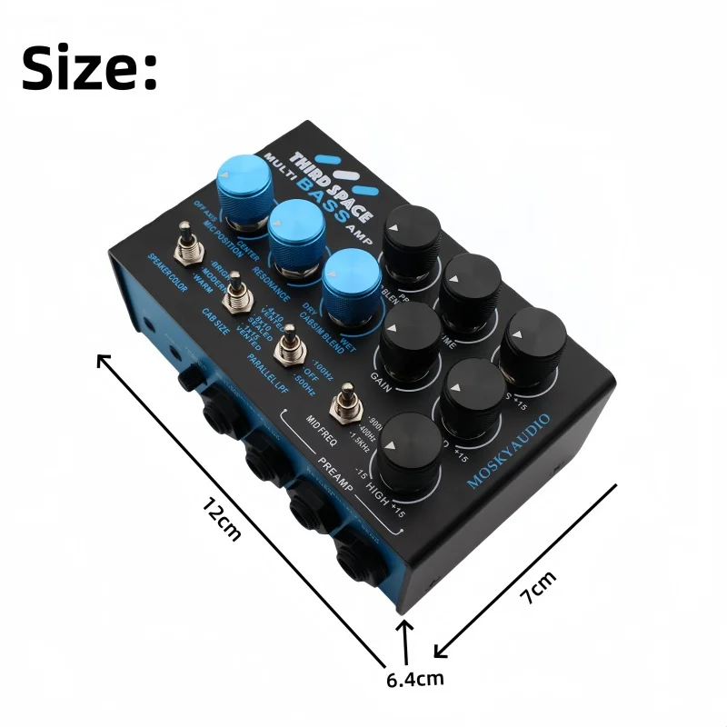 Mosky THIRD SPACE Guitar Effect Pedal, Bass Preamp with Cabinet Simulation, XLR Direct Out, for Recording & Live Performance