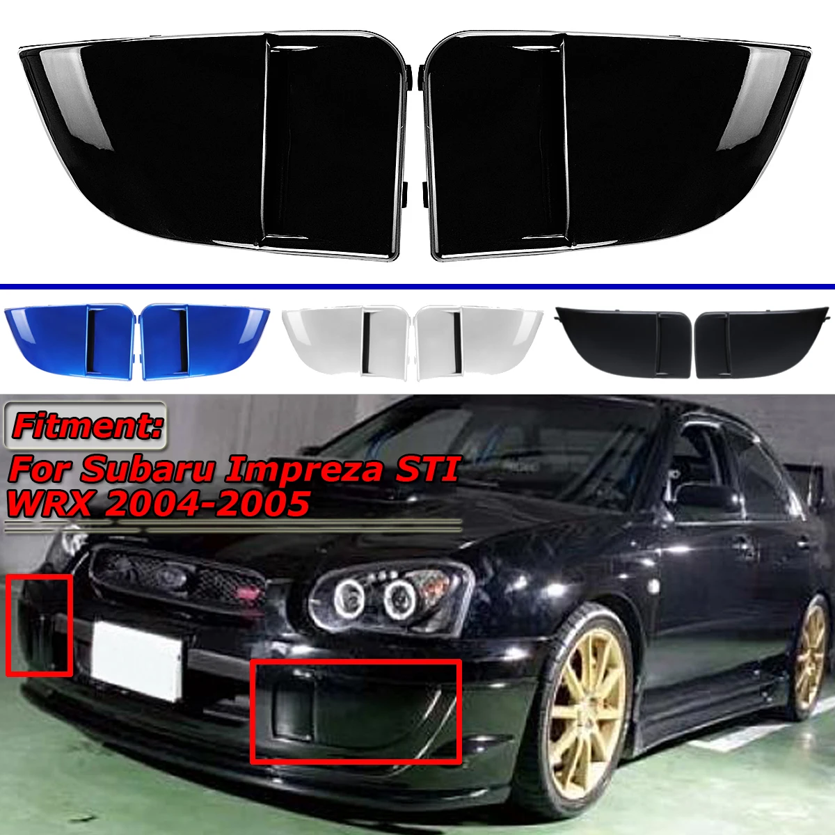 High Quality 2PCS/Set Car Front Fog Light Lamp Cover Trim Protection Lamp Mask Cover For Subaru Impreza STI WRX 2004 2005