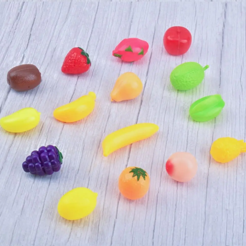 20pcs Lifelike Mini Simulation Food Model Pear Strawberry Artificial Fruits Model Pineapple Cute Simulation Kitchen Toy Boy