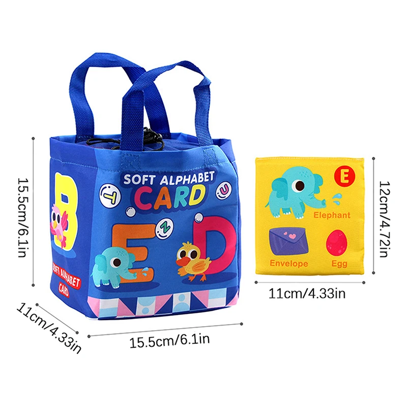 Baby Cloth Book Soft FlashCards With Cloth Storage Bag Graphic Alphabet Digital Cognition Toys Baby Educational Cards