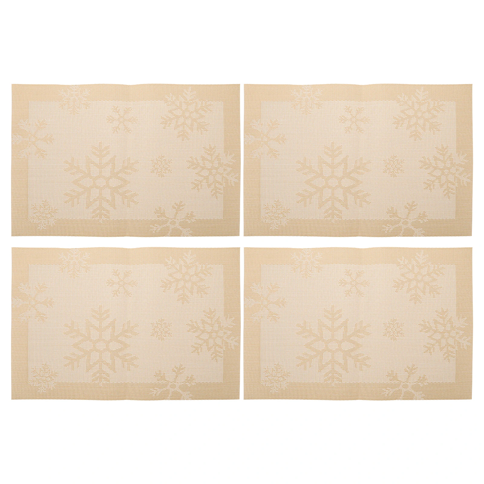 

4 Pcs Christmas Snowflake Placemat PVC Table Mat Kitchen Pad Dishware Coasters High Cost Performance Fine Workmanship Home Hotel