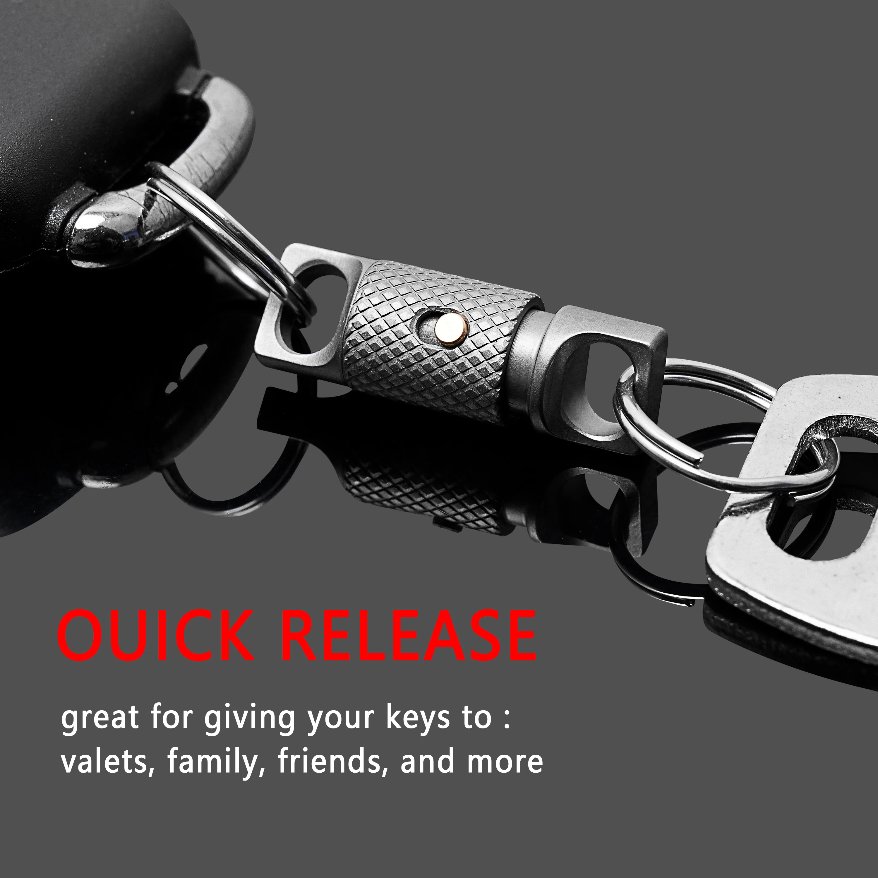 Imagem -04 - Liga de Titânio Portátil Knurling Keychain Desmontagem Rápida Rotação de 360 Graus Resistência à Corrosão Ferramenta Edc ao ar Livre