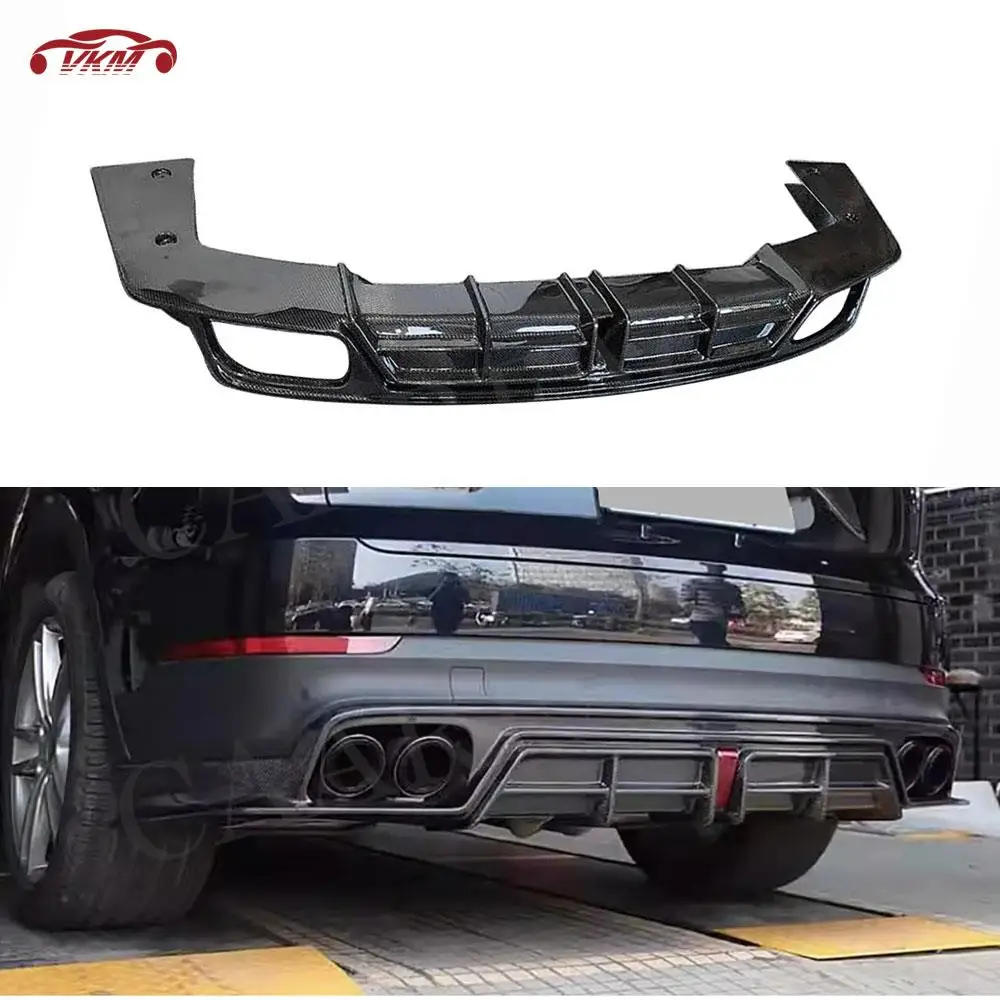 

Carbon Fiber Rear Bumper Lip Diffuser Spoiler With Led Light for Porsche Cayenne 2022 Car Bumper Guard FRP Bodykit Accessories