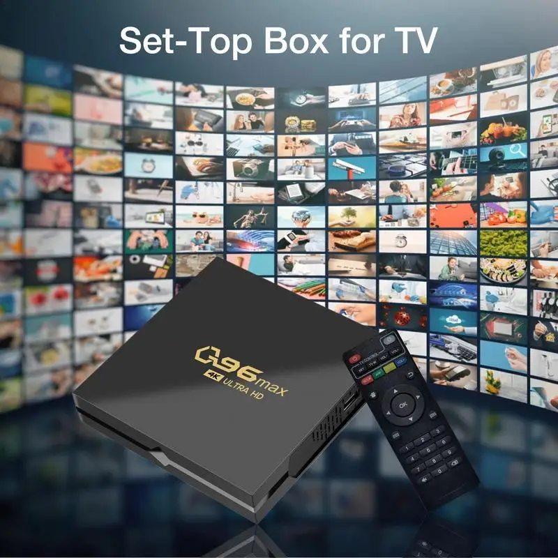 TV Box 4K Smart Media Player 8GB Q96 MAX Network TV Set Top Box Quad Core Wifi Network Player Video Game Smart TV Box Android10