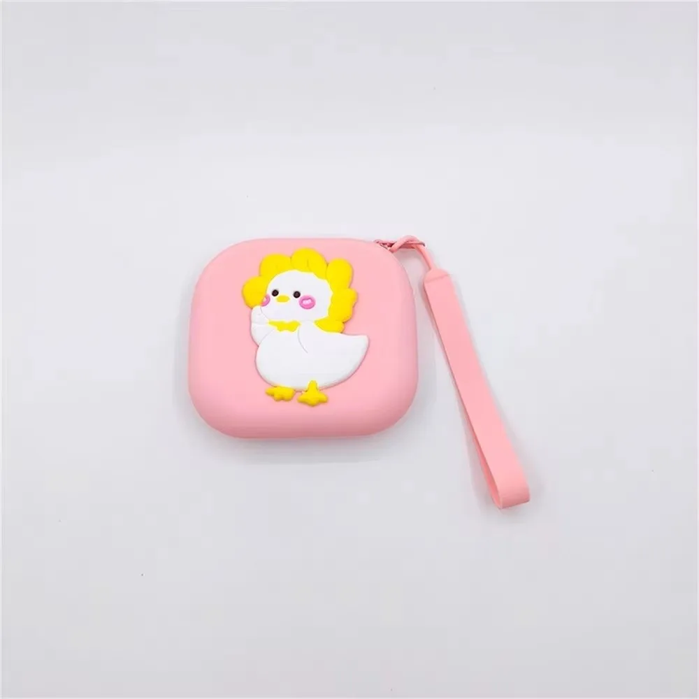 لطيف سيليكون عملة المحفظة سستة متعددة الأغراض محفظة صغيرة الكرتون بطة معصمه حقيبة يد سماعة أحمر الشفاه #5