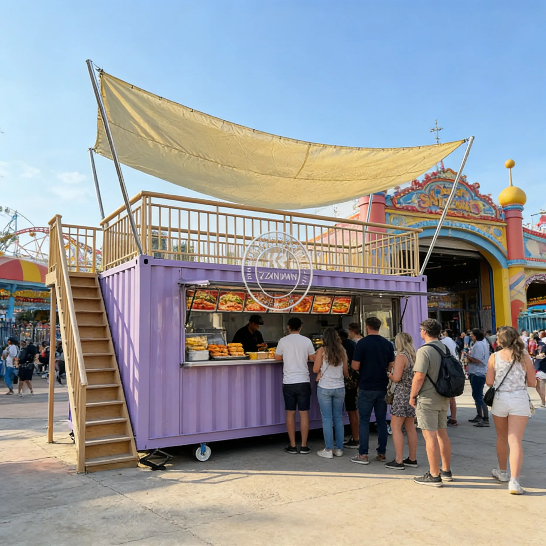 

20ft Mobile Container Shop Buildings Restaurant Designer Fast Food Container Kiosk for Sale
