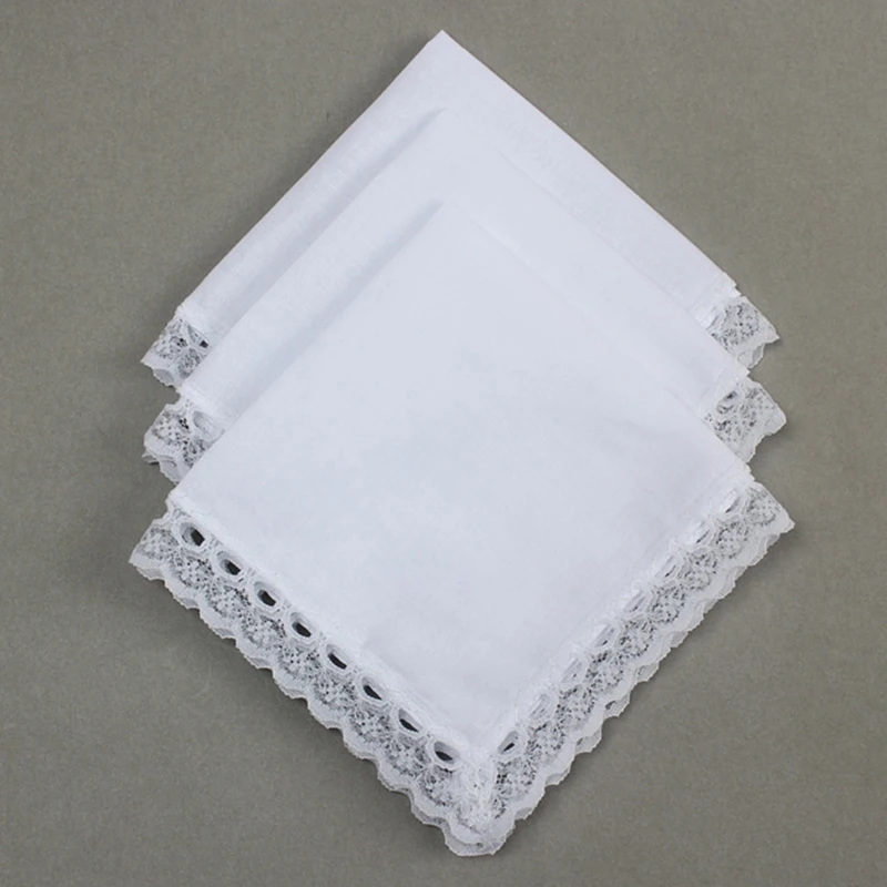 Wedding Handkerchief White Lace Pocket Handkerchief for Grooms Ladies Women Handkerchiefs Wedding Hankies