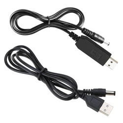 DC5V to 12V USB Cable Boost Converter WiFi to Powerbank Cable Connectors Step Up Cord for Wifi Router Modem Fan Speaker