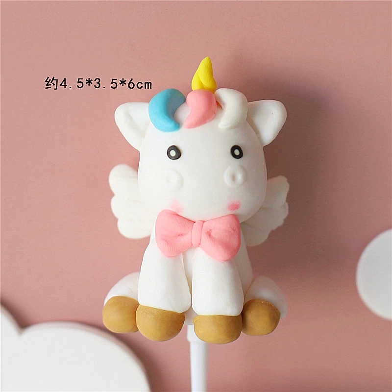 Einhorn Geburtstag Kuchen Topper Dekoration Mädchen Puppe Schönheit Regenbogen Liebe Rosa Stern Baby Dusche Kuchen Einsatz Flaggen – Detail 6