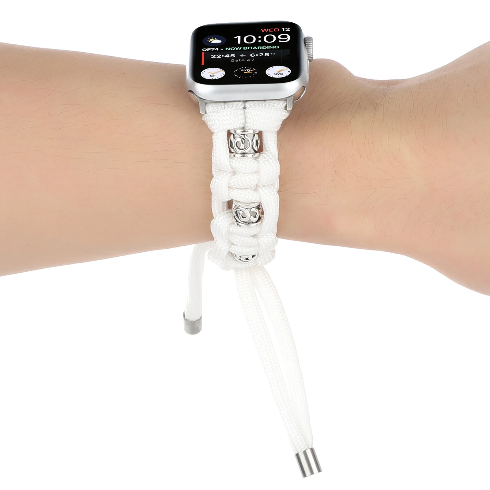 Correa de nailon para Apple Watch Band Hardware Interspersed Iwatch 87654321 SE Ultra tejido a mano 38 40 41 42 44 45 49 mm hombres y mujeres