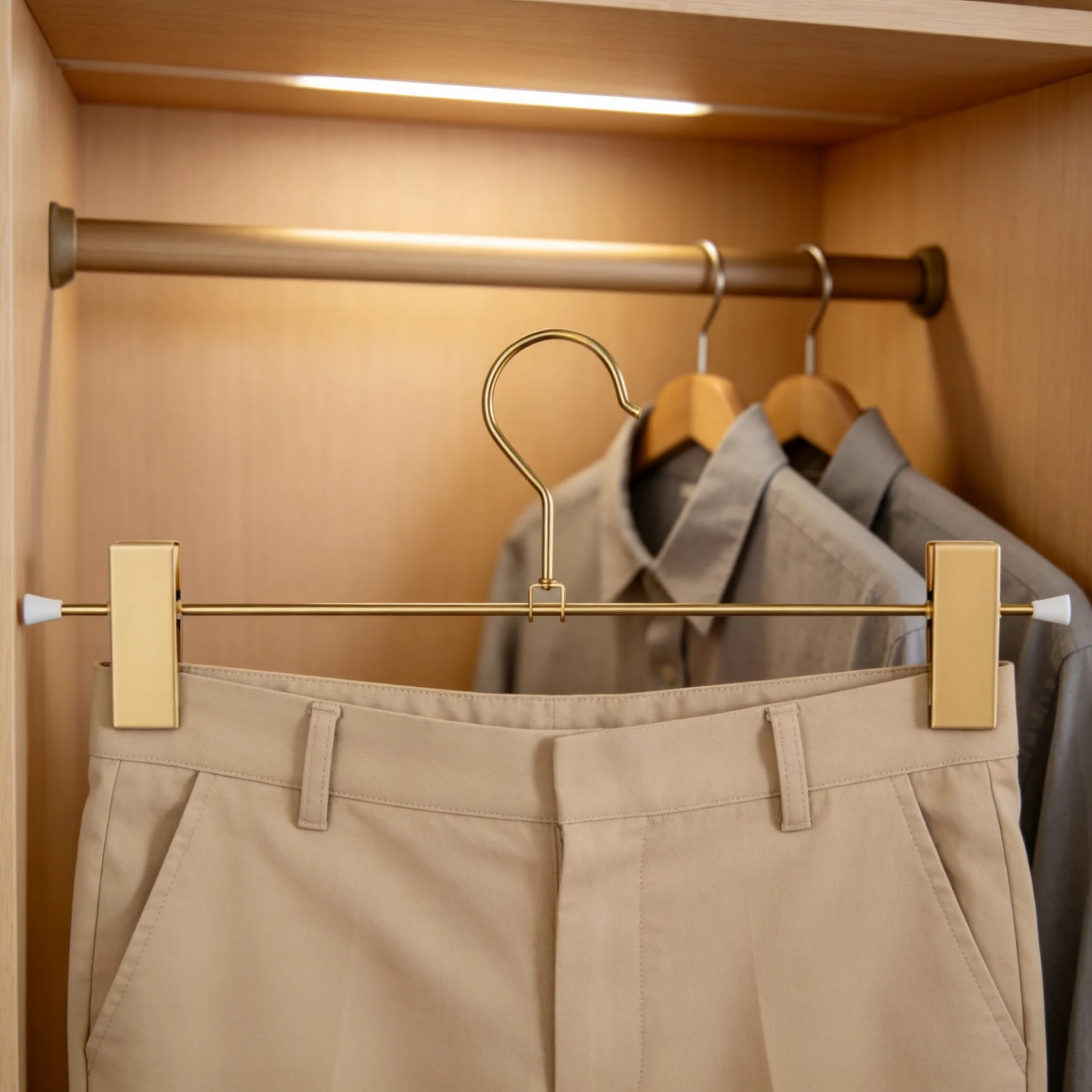 Metal Pant Hangers, Non-Slip Clips, Suitable for Skirts, Trousers, And Underwear, Space-Saving Hangers, Adjustable, Easy To Move