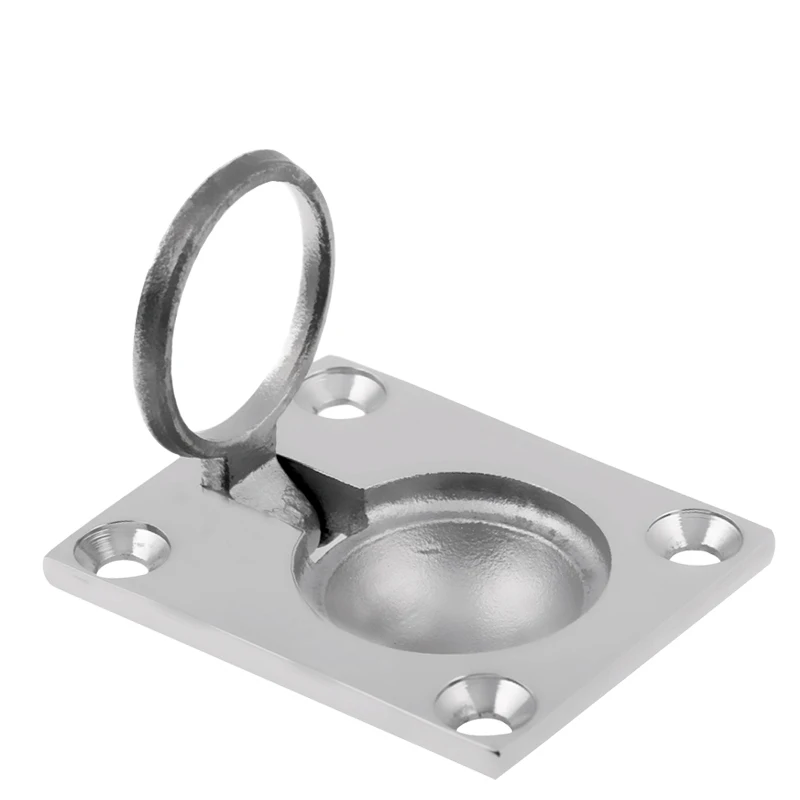 Andymarine Boat Recessed Hatch Square Flush Llift Ring Handle Marine Locker Flush Lift Ring Pull Stainless Steel Deck Hatch Boat