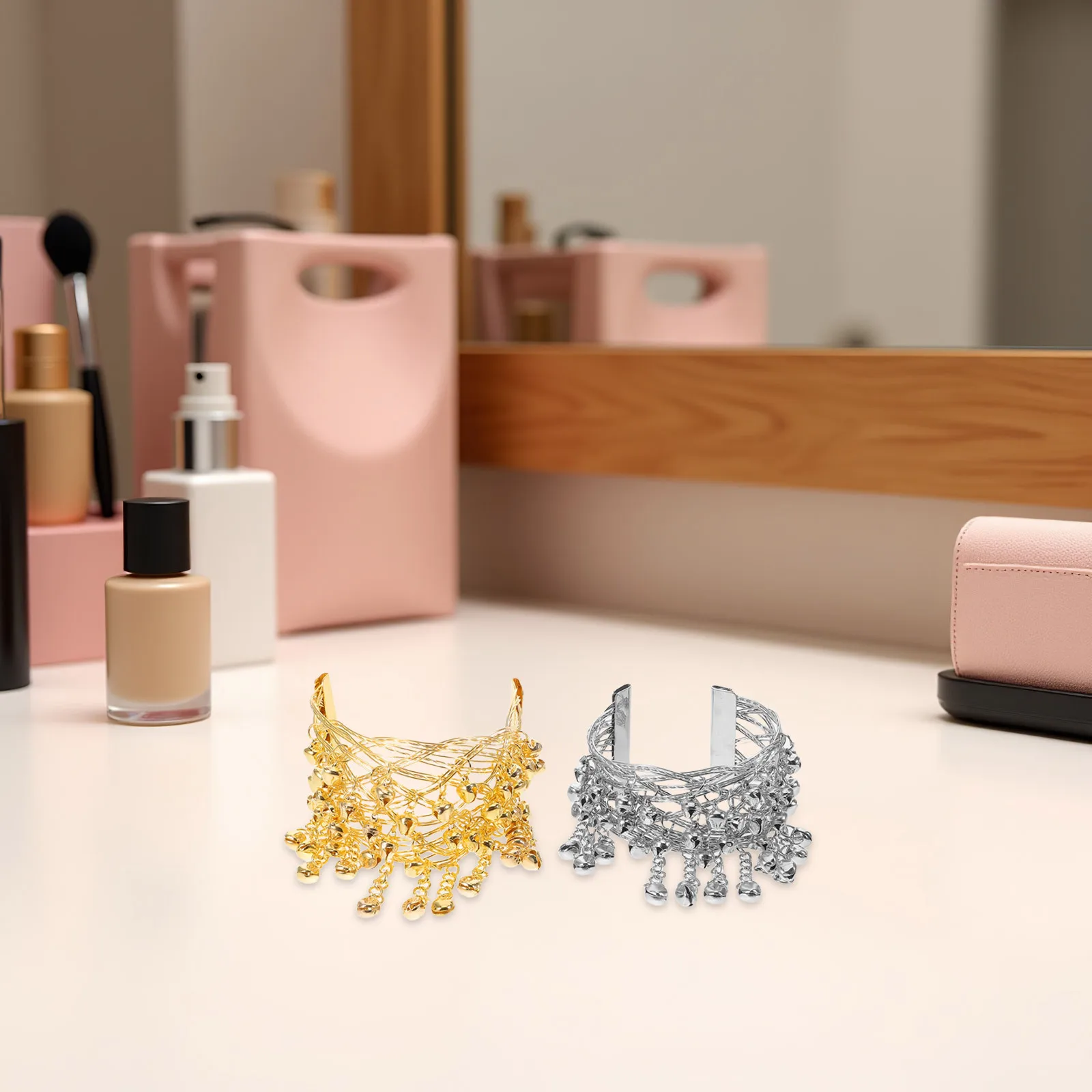 2 pezzi braccialetti per polsini per danza del ventre braccialetto a campana gioielli per ballerina del ventre forniture per la danza accessori per costumi da festival