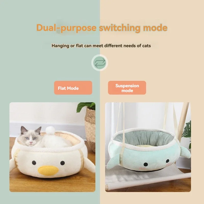 Hanging Design Cat Hammock Nest Short Plush PP Cotton Cat House Multi-purpose Cat and Dog Pet Supplies Hammock Warm Pet Bed