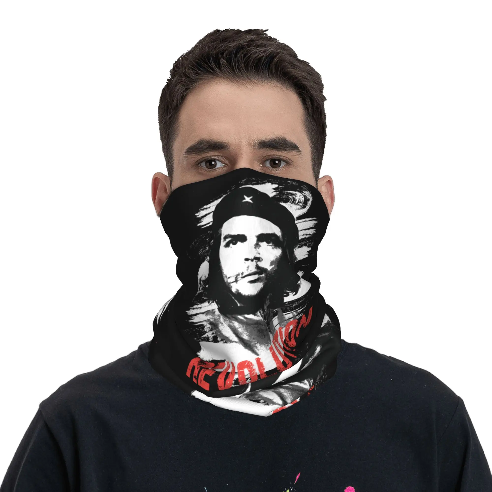 Custom Che Guevara Revolution Bandana Neck Warmer Men Women Winter Ski Tube Scarf Gaiter Cuba Cuban Socialism Freedom Face Cover view 4