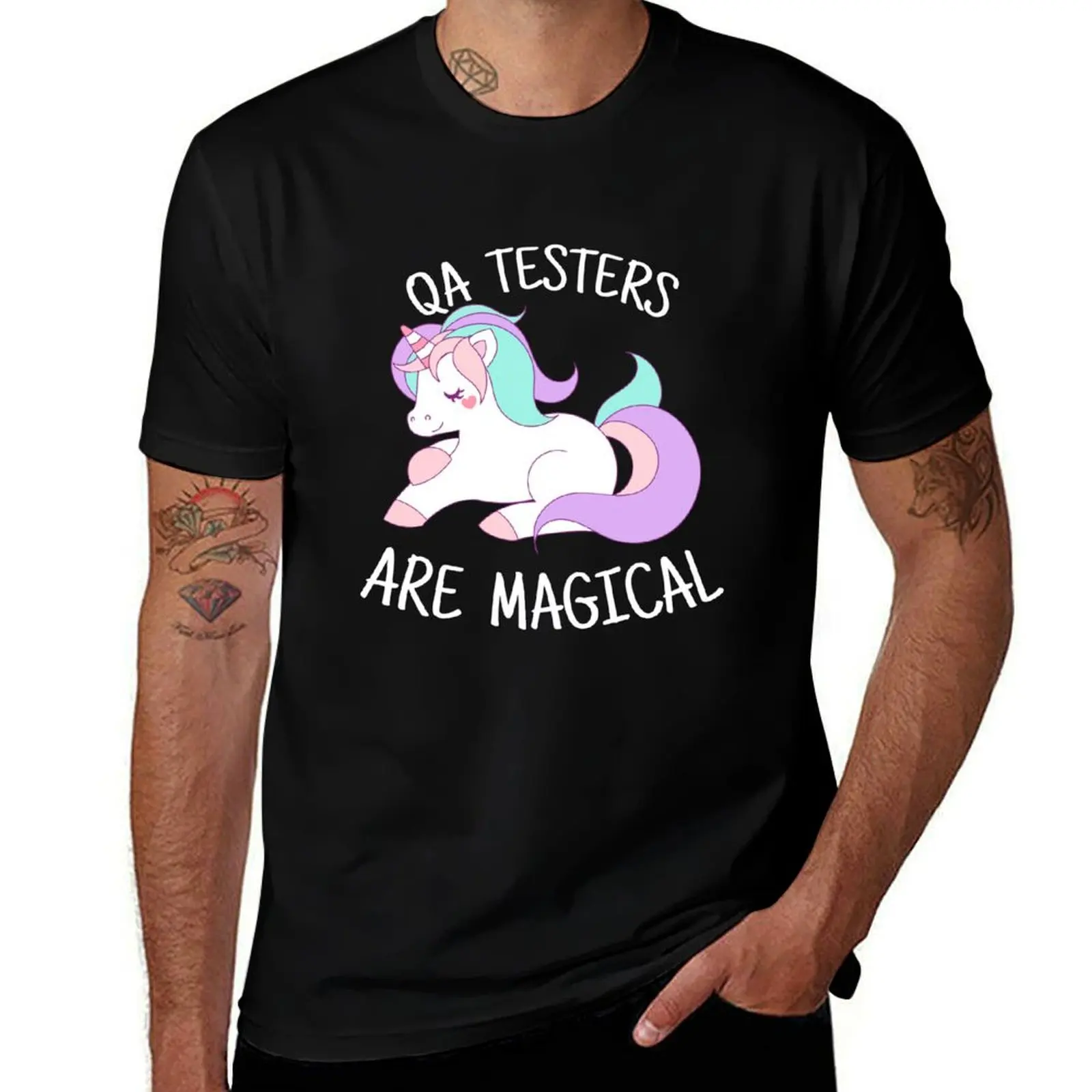 

Unicorn QA Testers are Magical - QA Tester Gift T-Shirt man t shirt summer funny t shirts man t shirt man luxury T-shirt