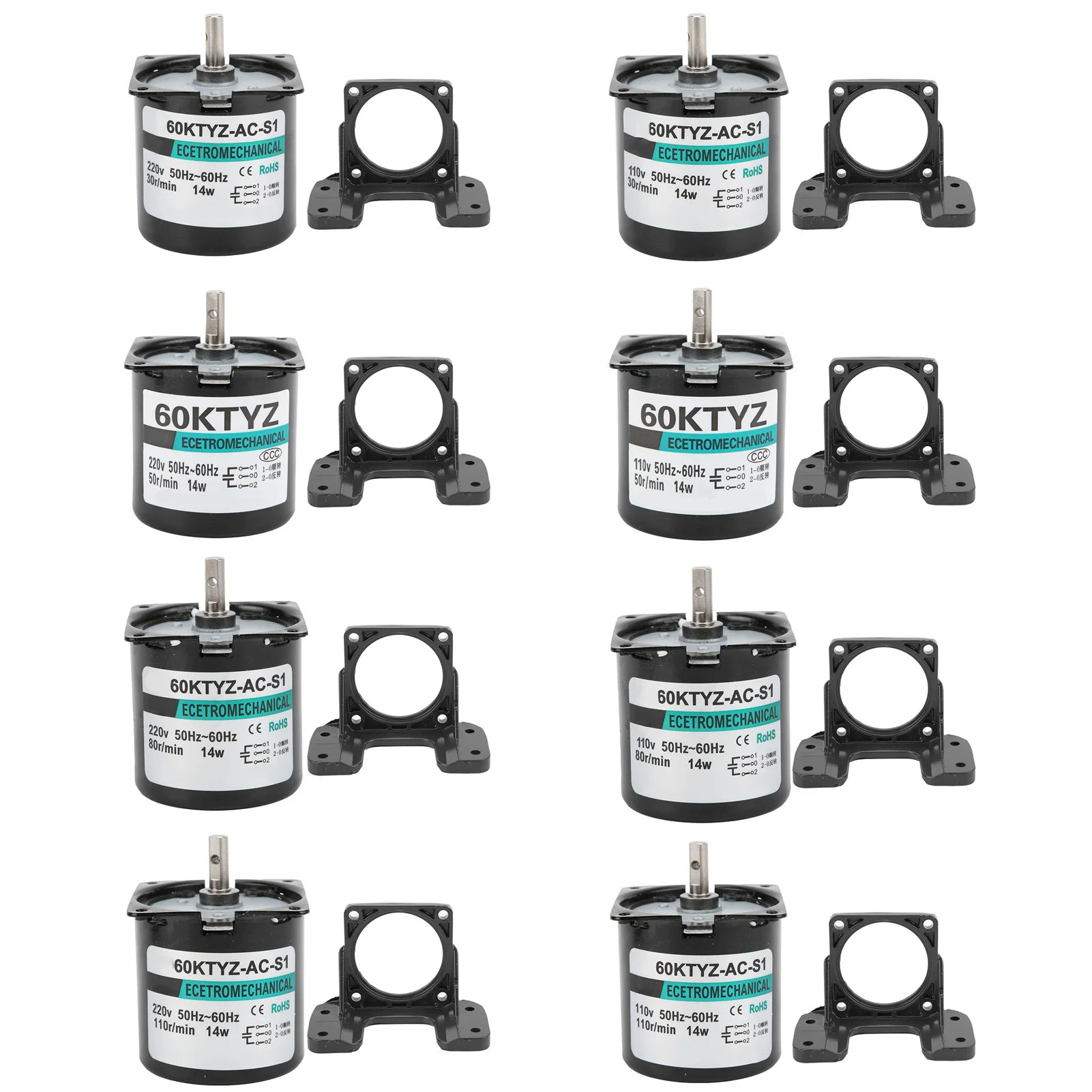Automated Industry 14W 2Way High Torsion Permanent Magnet Central Shaft Bracket XD60KTYZ AC Synchronous Motor Low Speed Motor