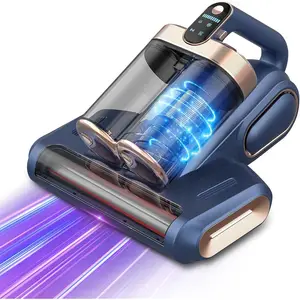 Portable 15Kpa UV-C Mattress Cleaner with HEPA Filter, Ultrasonic for Beds, Sofas, Cribs - Blue