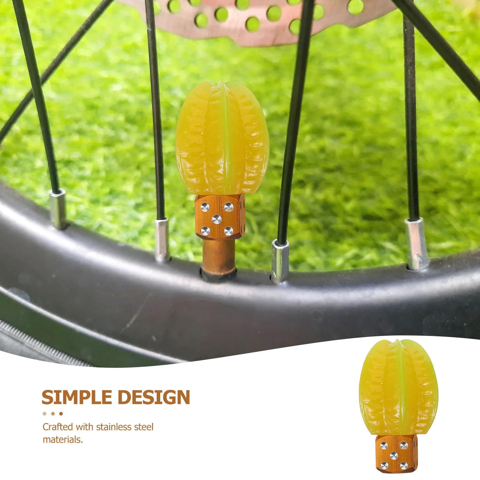 غطاء صمام إطار الدراجة الأساسي من الفولاذ المقاوم للصدأ، غطاء صمام إبداعي متين مقاوم للتآكل، ملحق إطار الدراجة الواقي #3