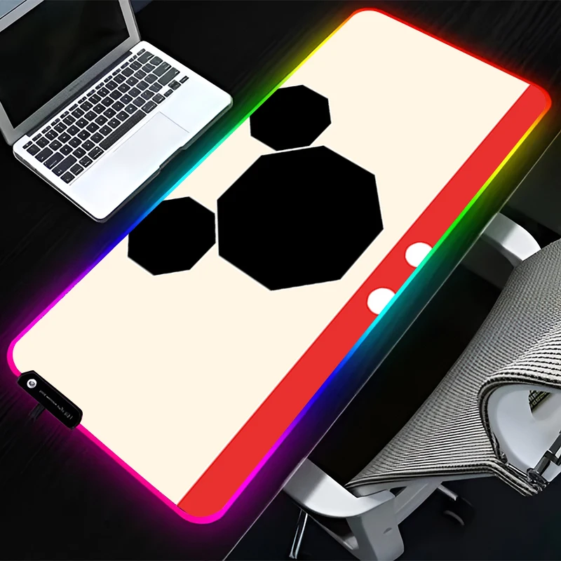 

RGB LED Mouse Pad Rubber Mousepad Pattern Game Pad PC Accessories Desk Mat Non Slip Table Mat Office M-mickey Mouse Keyboard Pad