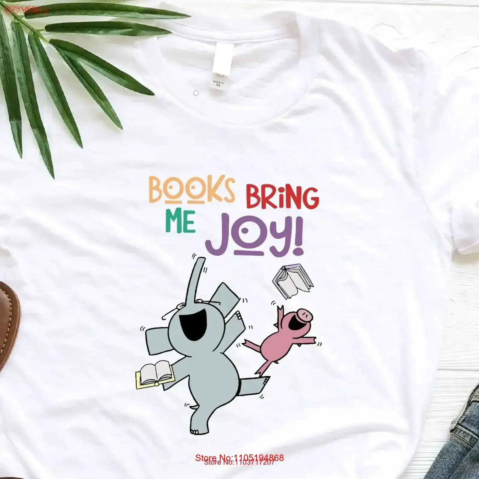 Books Bring Me Joy T Shirt Elephant And Piggie Book Lover Librarian Teacher Funny Reading Bookworm vintage Washed Stylish