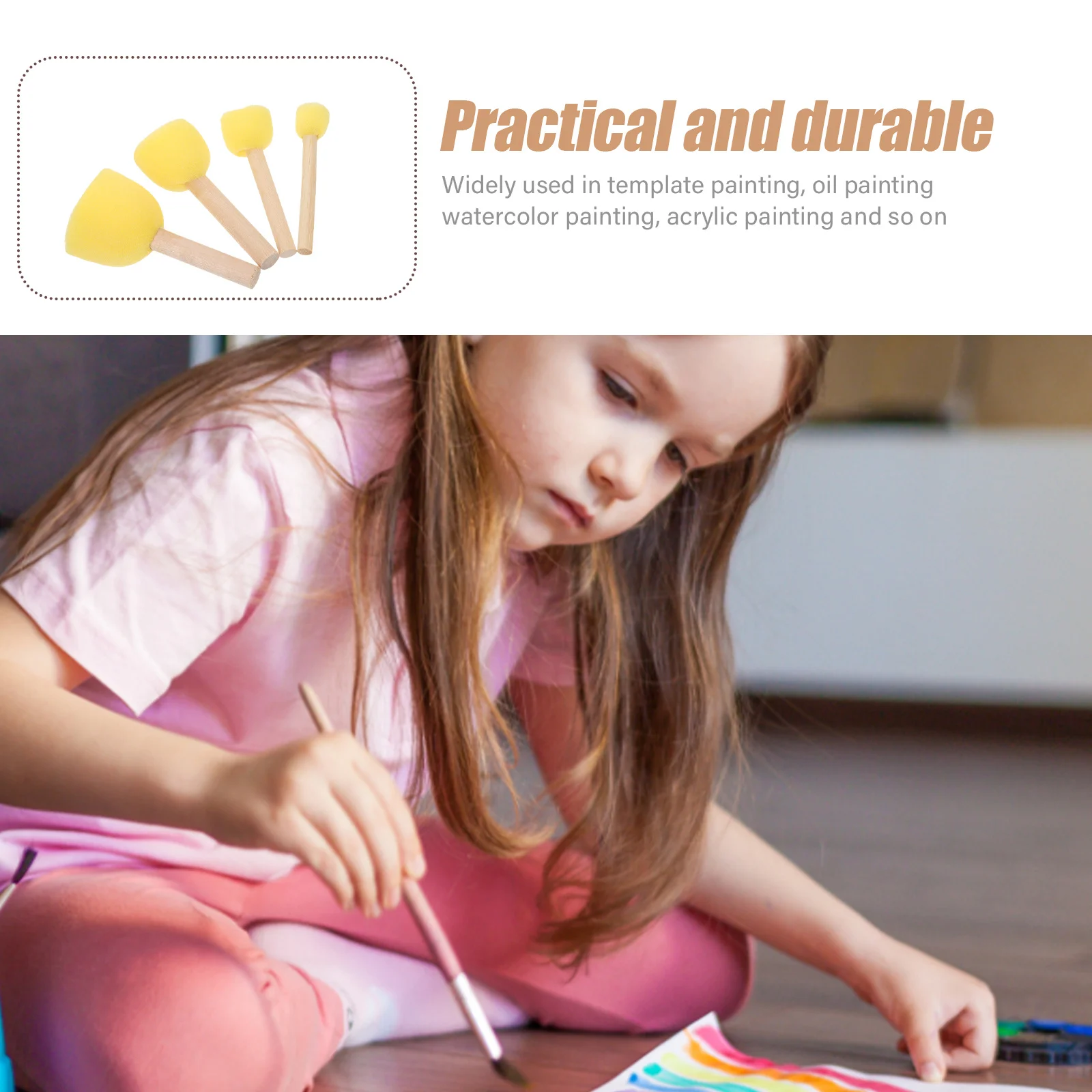 

20Pcs Kids Sponge Stampers Painting Brushes Drawing Stamps Art Supplies Sponge for Painting Drawing Stamps Kids Graffiti