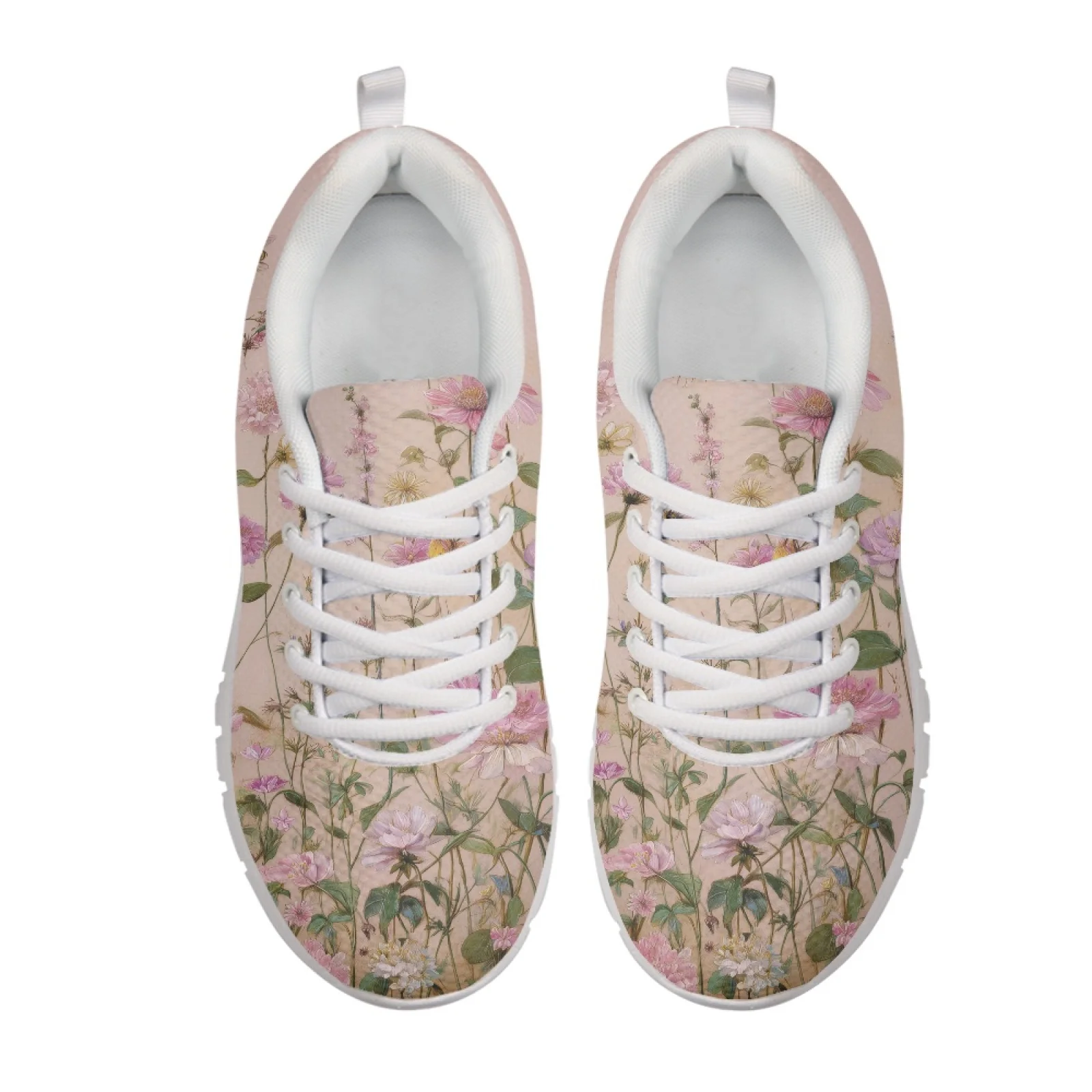 Coloranimal Bee and Flower Lace-up Running Sneakers Women Tennis Shoes Sports Gym Jogging Athletic Shoes for Womens Ladies