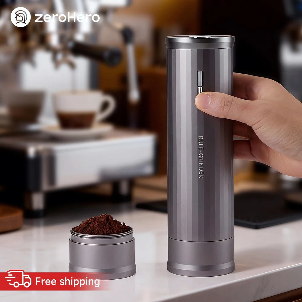 zeroHero Rui Coffee Grinder 800mAh Unibody Star Burr Home Barista Espresso Moka Pot Press Brewing Anti-Clog Auto Reverse Systems