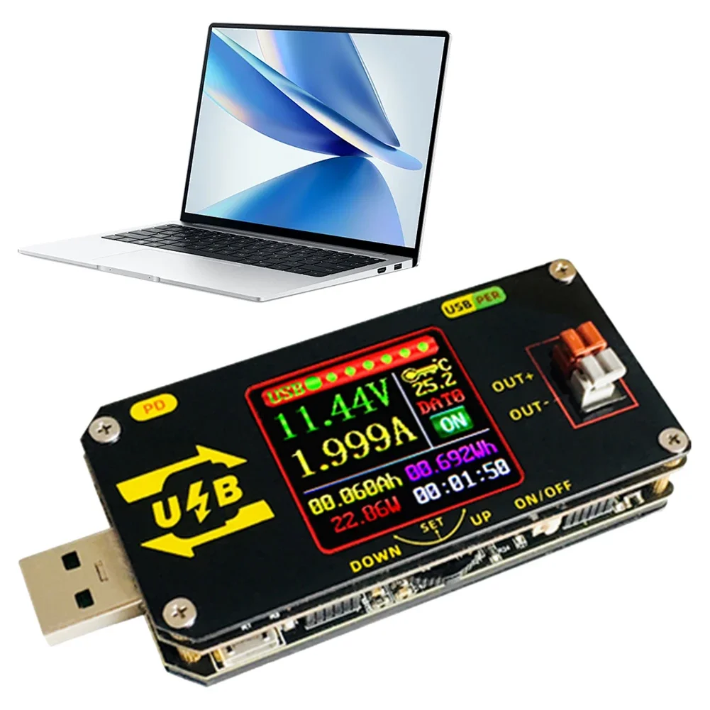 USB Color Screen Charging Voltage And Current Meter Tester CNC Boost Voltage Power Supply Voltage Current Meter Tester XY-UMPD