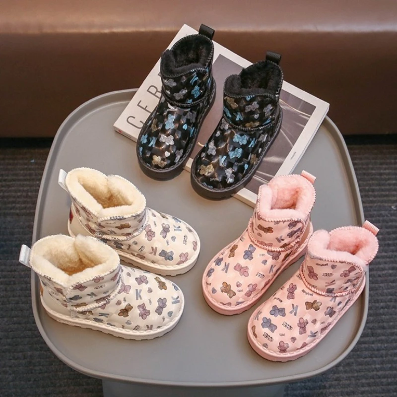 Winter Child Boot 2025 New Korean Version Baby Flat Boot Casual Girl Anti Slip Warm Boots Girl Fashion Boots Child Short Boots