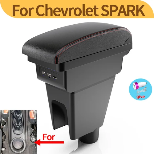 Imagen 1 del producto Para Chevrolet Spark caja de reposabrazos para Chevrolet Spark 3 III Aveo T200 caja de almacenamiento de reposabrazos de coche accesorios de coche detalles interiores