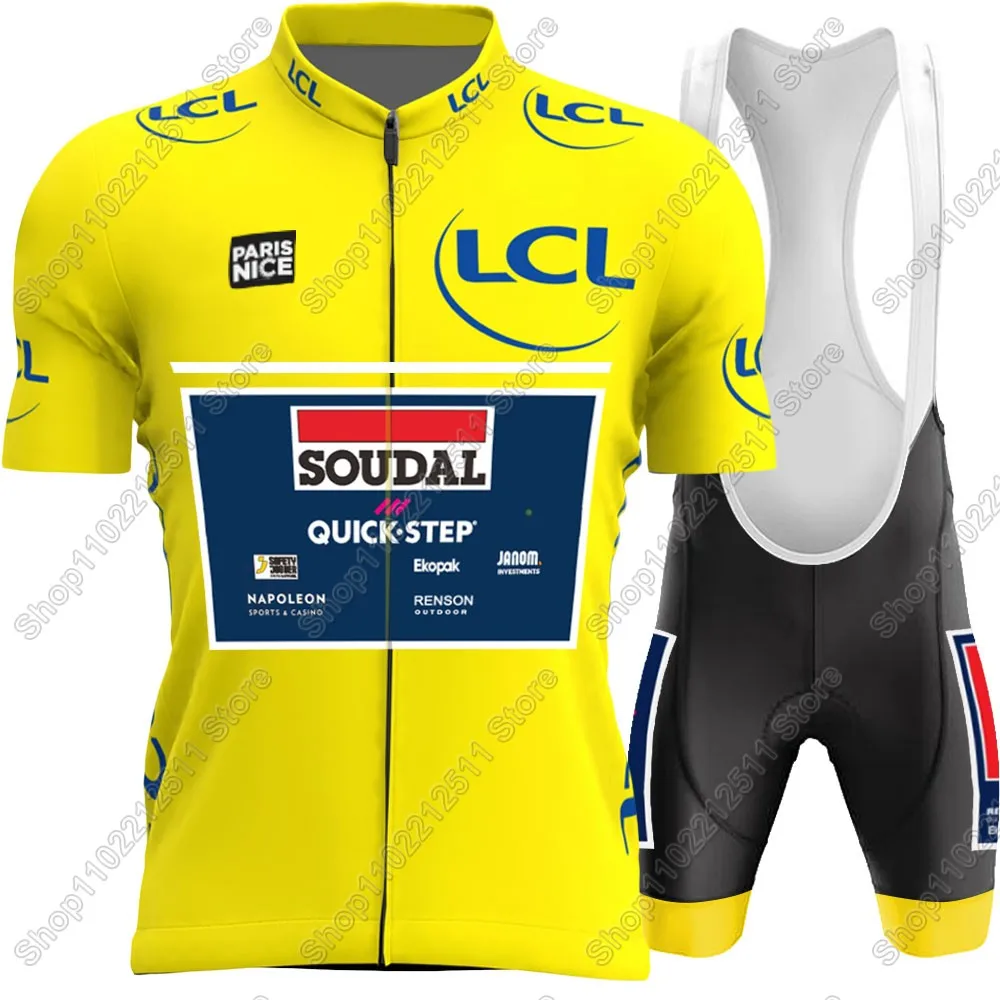 

Комплект велосипедного трикотажа Soudal Quick Step Team 2025: летняя одежда для велосипеда, рубашки для шоссейного велосипеда, костюм, шорты нагрудник для велосипеда, MTB Ropa Maillot
