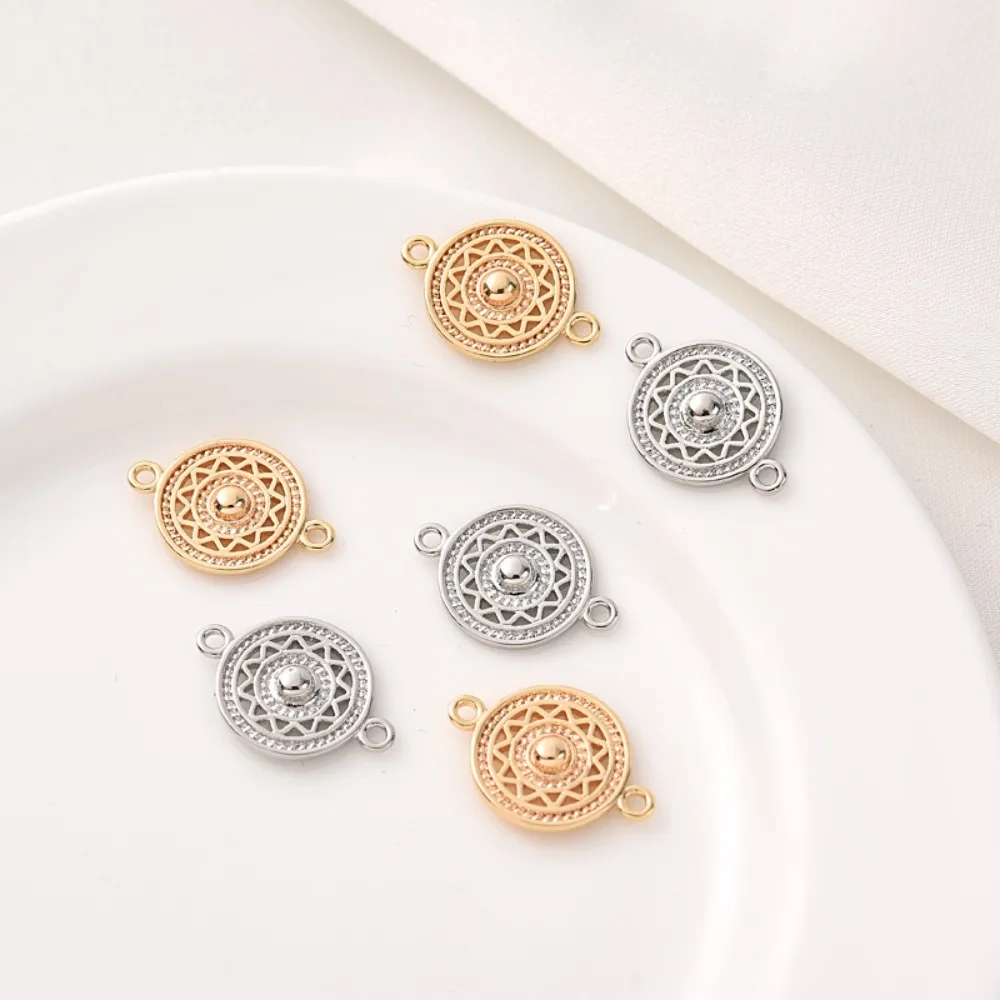 

14-каратное позолоченное круглое двойное кулон-браслет, ожерелье, ювелирные аксессуары, ювелирные изделия ручной работы, материалы для подключения сережек