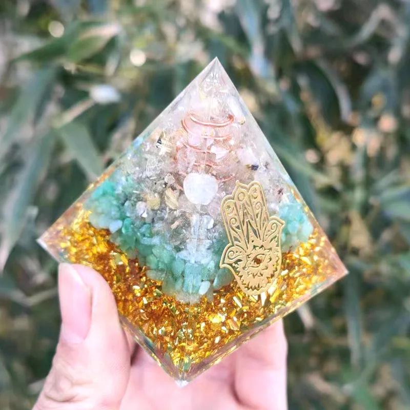 Pyramid Crystal Gravel Epoxy Resin Home Desktop Handmade Ornament Gift