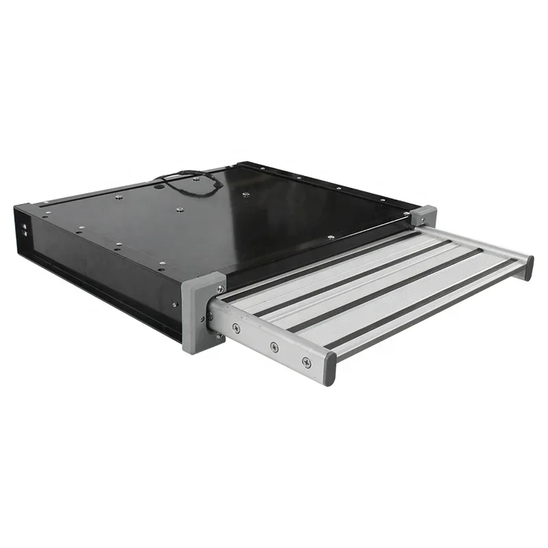 

HEYRV Camper Accessories Aluminum alloy thickened steel With LED Anti-slip rust single layer RV Shrink Flat Push Electric Step