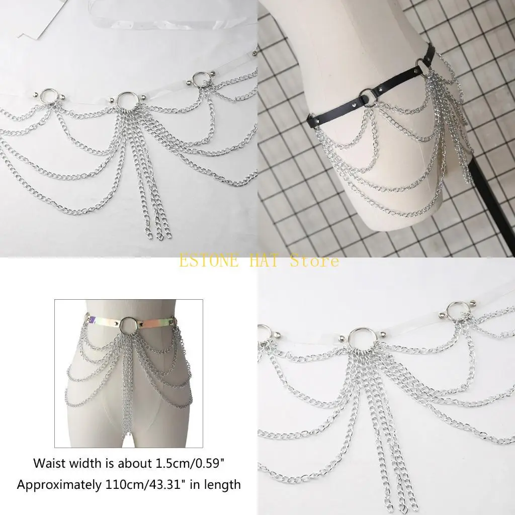 49MF Waist Chain Adjustable Multi Layered Body Chain Beach Jewelry for Women Gifts