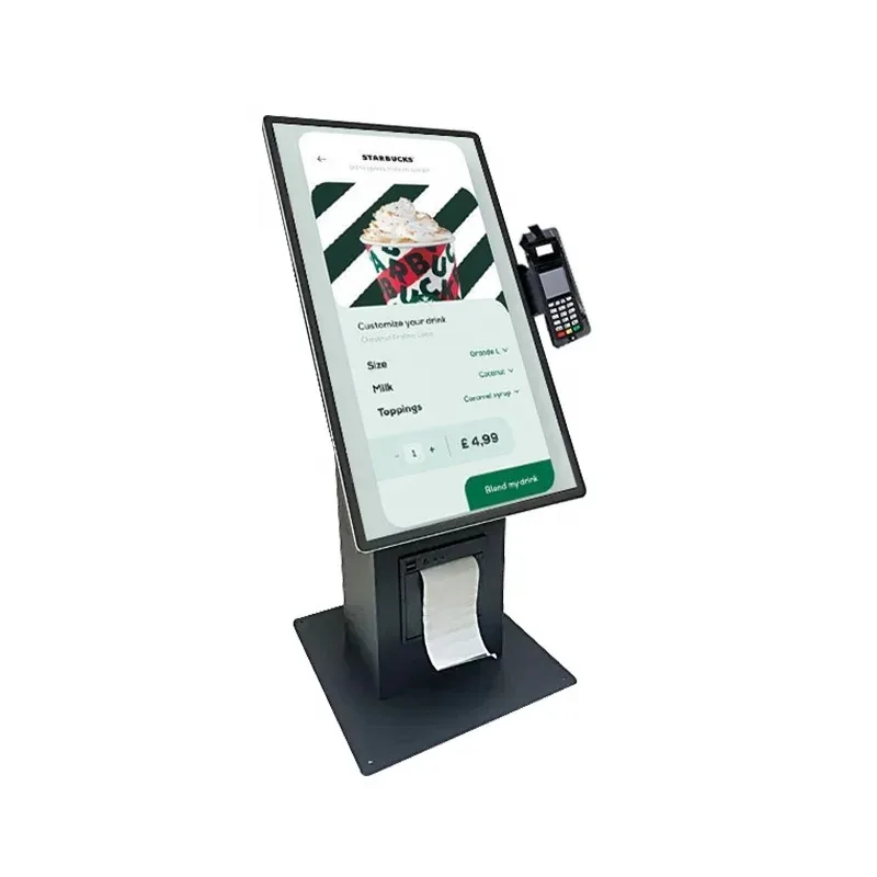 【Hot Sale】21.5Inch Desktop Self-Service Payment Pos Terminal Android Sales Kiosks Self Order Menu Screen Terminal Kiosk Fast Foo