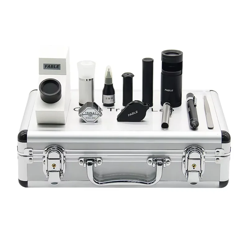 

【Best-selling】Professional Gemological Testing Tools With Ten Instrument For Gem And Diamonds Identification Gem Travel Lab